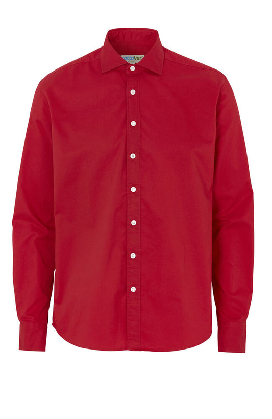 Cottover Twill Comfort Man in Rot – mit Firmenlogo individualisierbar