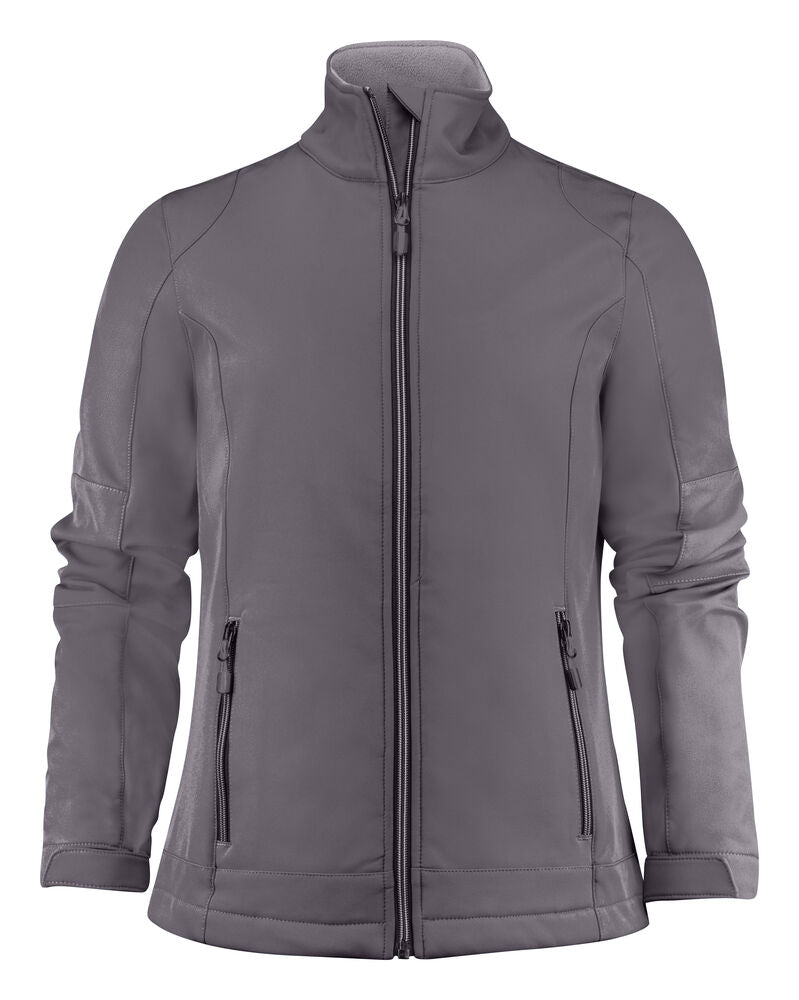 Printer Essentials Trial Softshell Jacke Damen in Grau – mit Firmenlogo individualisierbar