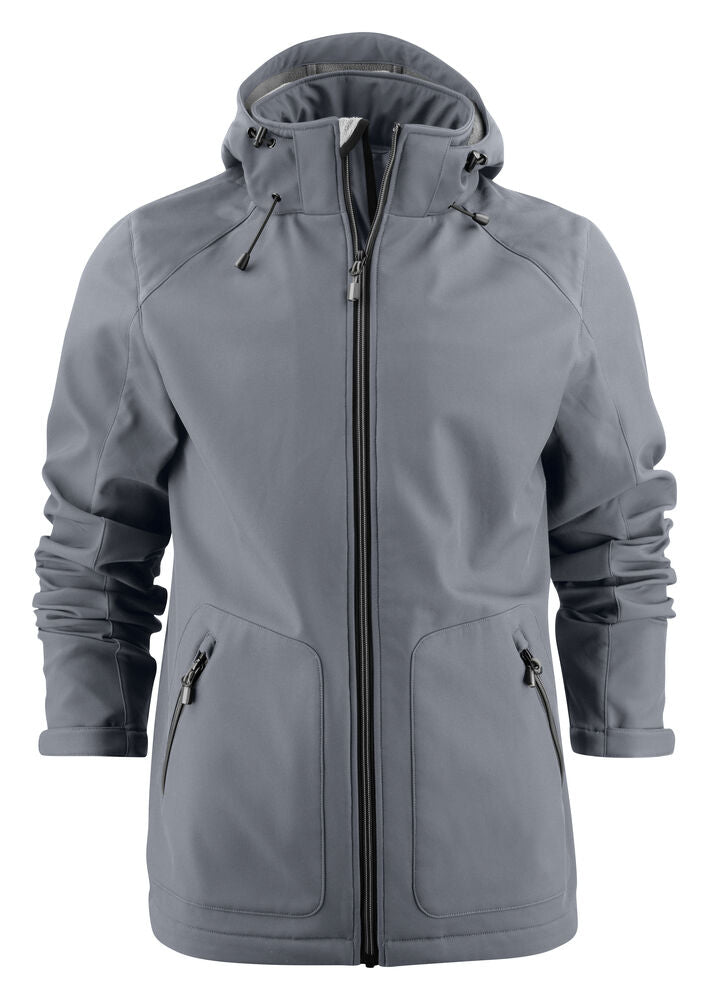 Printer Essentials Karting Softshell Jacke Herren in Grau – mit Firmenlogo individualisierbar
