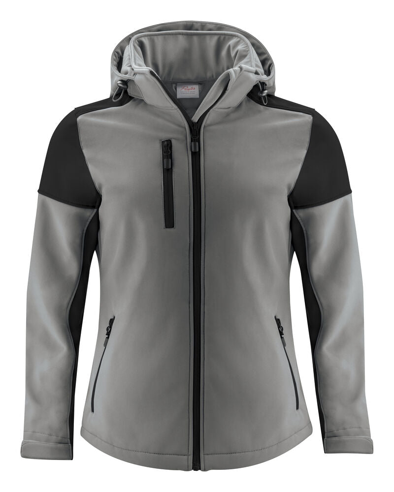 Printer PRIME Prime Softshell Jacke Damen in Anthrazit/Schwarz – mit Firmenlogo individualisierbar