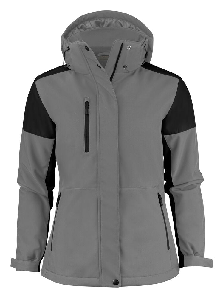 Printer PRIME Prime Padded Softshell Jacke Damen in Anthrazit/Schwarz – mit Firmenlogo individualisierbar