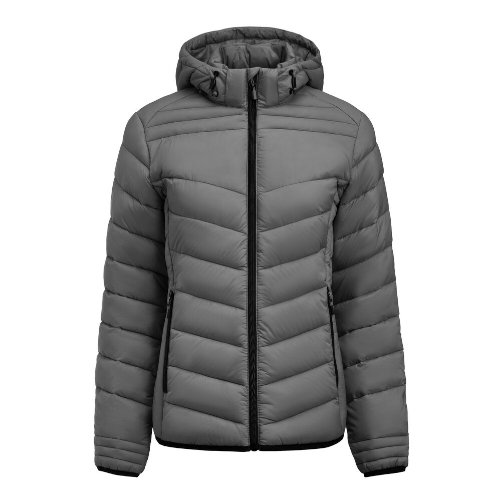 Printer Essentials Base Jacke Damen in Grau – mit Firmenlogo individualisierbar