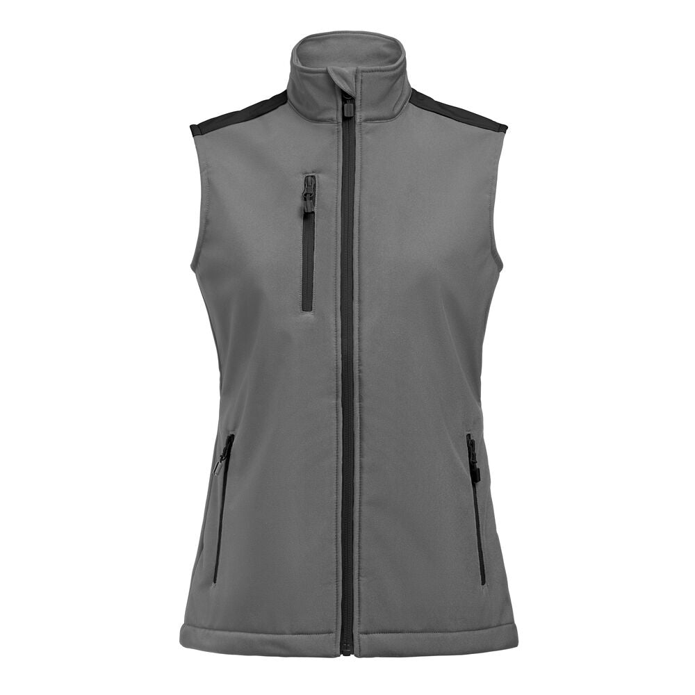 Printer PRIME Prime Softshell Weste Damen in Anthrazit/Schwarz – mit Firmenlogo individualisierbar