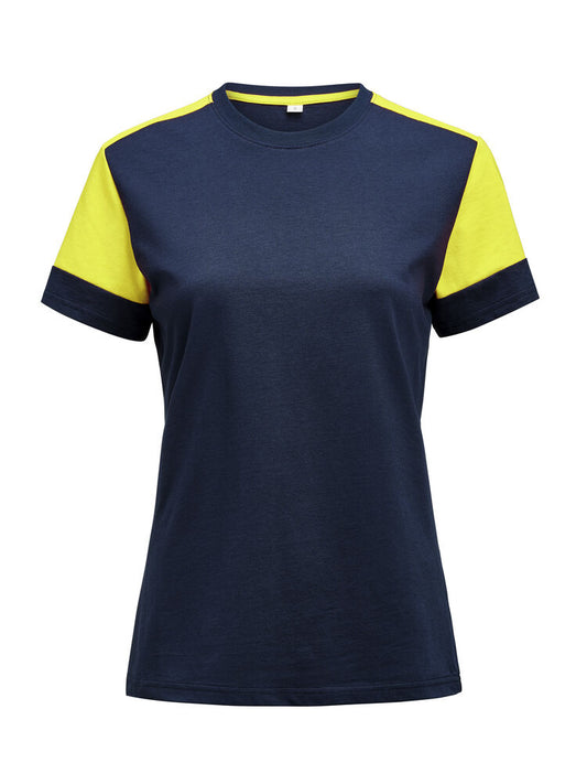 Printer PRIME Prime T-Shirt Damen in Marine/Neongelb – mit Firmenlogo individualisierbar
