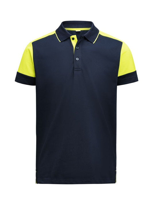 Printer PRIME Prime Polo Herren in Marine/Neongelb – mit Firmenlogo individualisierbar