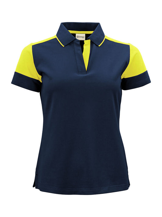 Printer PRIME Prime Polo Damen in Marine/Neongelb – mit Firmenlogo individualisierbar