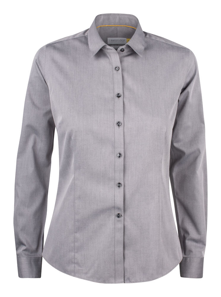 J.Harvest & Frost YB50 Twill Woman in Grau – mit Firmenlogo individualisierbar