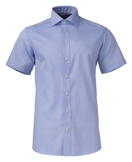J.Harvest & Frost YB50 Twill S/S Regular Hemd Regular Fit Herren in Himmelblau – mit Firmenlogo individualisierbar