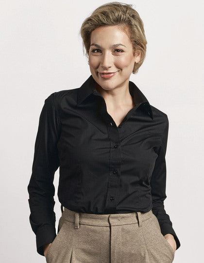 Promodoro Women´s Poplin Shirt Long Sleeve E6315 – Detailansicht 4