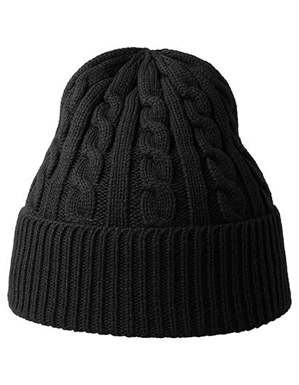 Atlantis Claire Beanie in Black – mit Firmenlogo individualisierbar