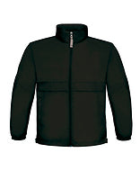 B&C COLLECTION Kinder-Windjacke Sirocco in Black – mit Firmenlogo individualisierbar
