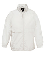 B&C COLLECTION Kinder-Windjacke Sirocco in White – mit Firmenlogo individualisierbar