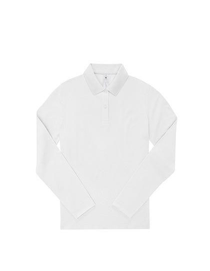 Langarm-Polo-Shirt aus Piqué für Damen von B&C BE INSPIRED – Produkt- und Farbansicht für Textildruck und Stickerei