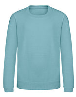 Just Hoods Kinder-Sweatshirt AWDis in Seafoam – mit Firmenlogo individualisierbar