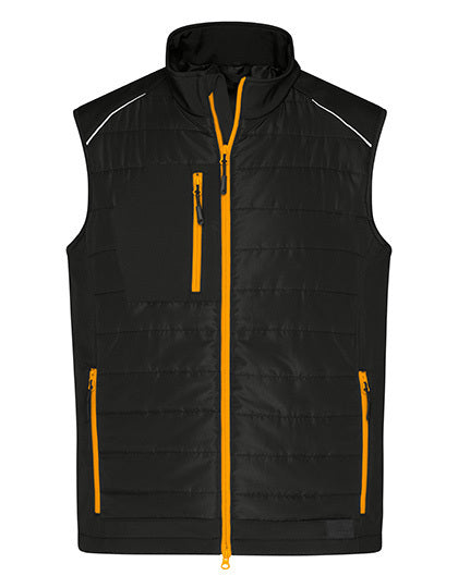 Daiber Men´s Hybrid Vest in Black/Neon Orange – mit Firmenlogo individualisierbar