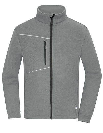 Daiber Fleece Jacket - Corduroy Look in Steel Grey – mit Firmenlogo individualisierbar