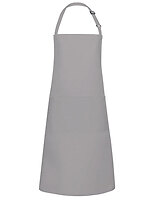 Karlowsky Latzschürze Basic mit Tasche und Schnalle in Basalt Grey (ca. Pantone 4276C) – mit Firmenlogo individualisierbar