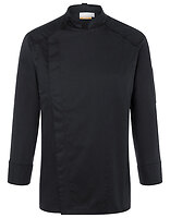 Karlowsky Kochjacke Noah in Black (ca. Pantone 419C) – mit Firmenlogo individualisierbar