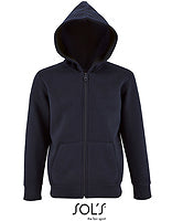 SOL´S Kinder-Zip-Hoodie Stone in French Navy – mit Firmenlogo individualisierbar