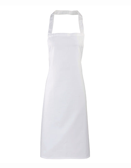 Premier Workwear Organic Cotton Bib Apron (No Pocket) PW102 in White