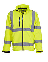YOKO Warnschutz-Softshelljacke in Hi-Vis Yellow – mit Firmenlogo individualisierbar