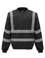 YOKO Warnschutz-Sweatshirt in Black – mit Firmenlogo individualisierbar