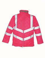 YOKO Warnschutzjacke Kensington mit Fleecefutter in Pink – mit Firmenlogo individualisierbar