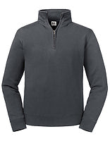 Russell Athletic Herren Quarter-Zip-Sweatshirt Authentic in Convoy Grey (Solid) – mit Firmenlogo individualisierbar