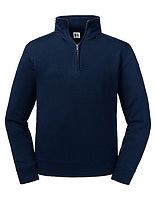 Russell Athletic Herren Quarter-Zip-Sweatshirt Authentic in French Navy – mit Firmenlogo individualisierbar