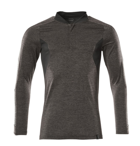 MASCOT ACCELERATE Polo-Shirt Langarm – 18081-810 – Farbe Dunkelanthrazit/Schwarz