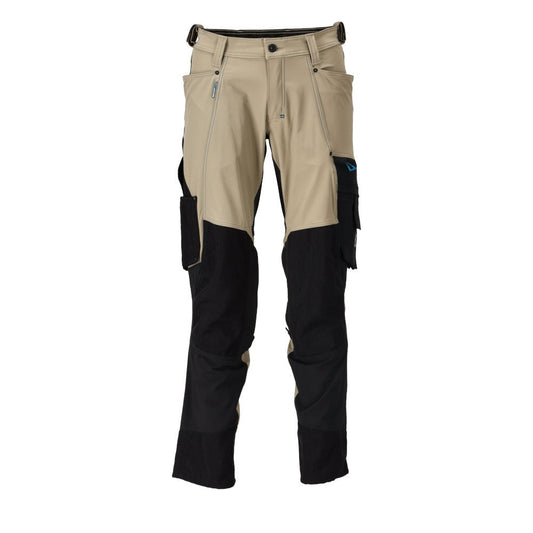 MASCOT ADVANCED Hose mit Knietaschen – 23179-311 – Farbe Hellkhaki/Schwarz