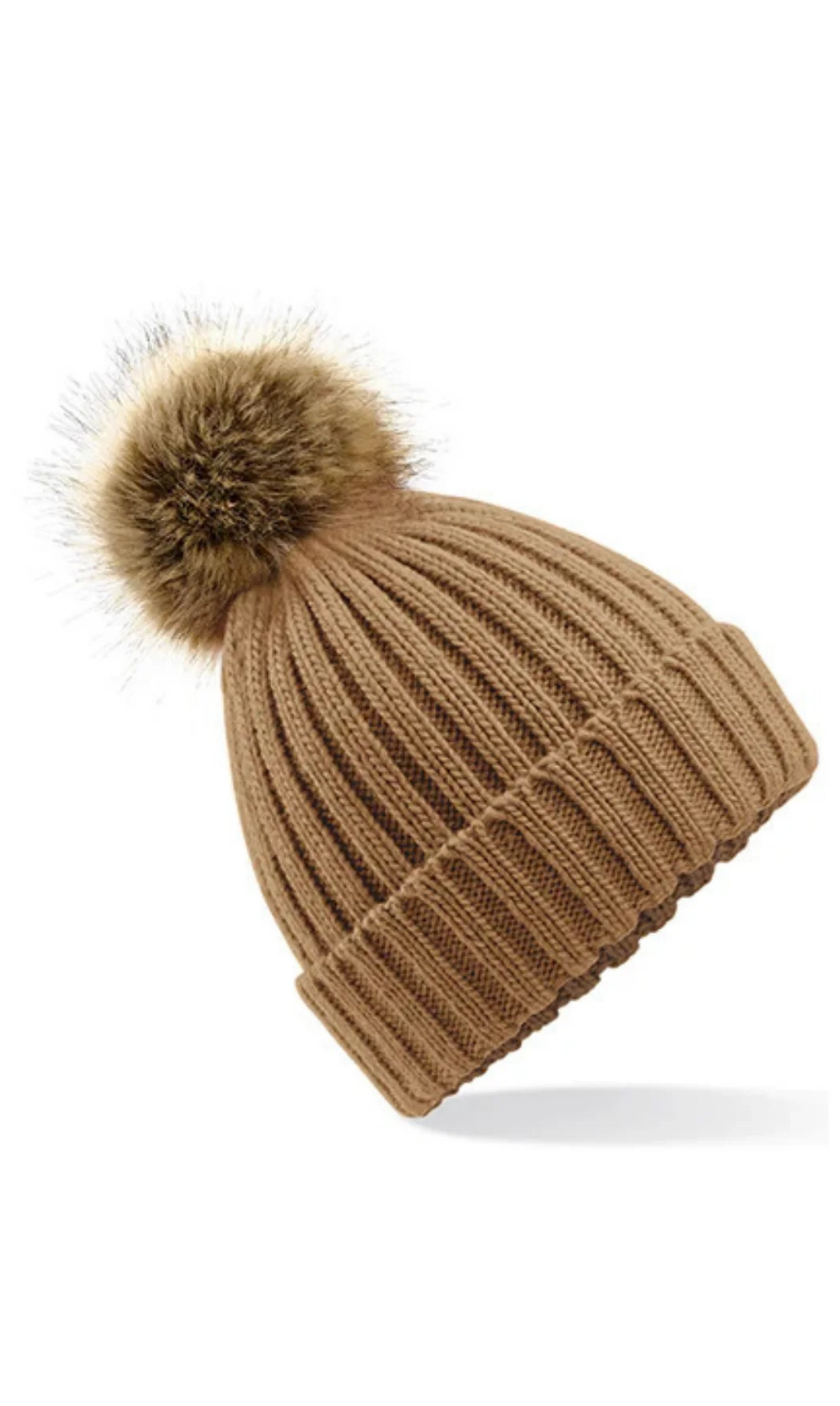 Bommelmütze im luxuriösen Ripp-Strick-Design