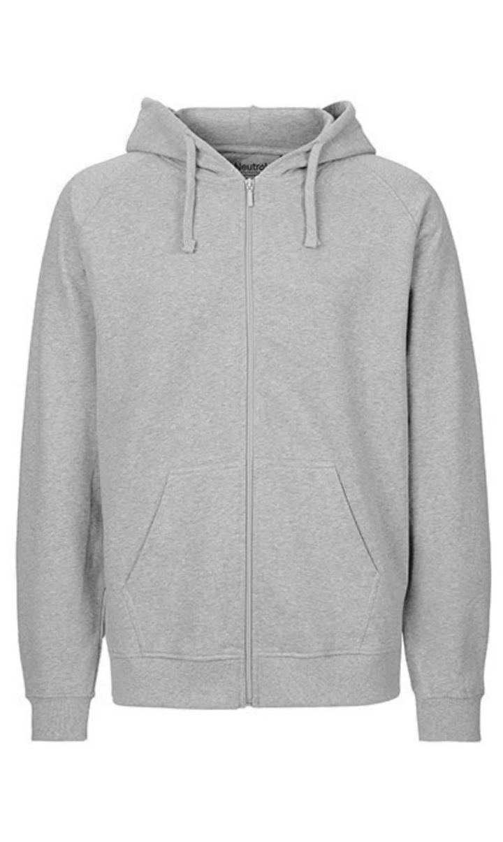 Unisex Tiger Cotton Hoodie With Zipper von Neutral – Produktansicht für Textildruck und Stickerei