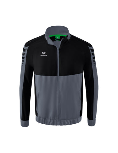 ERIMA Six Wings Präsentationsjacke in slate grey/schwarz Vorderansicht