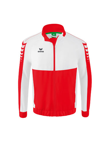 ERIMA Six Wings Präsentationsjacke in rot/weiß Vorderansicht