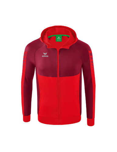 ERIMA Six Wings Trainingsjacke mit Kapuze in rot/bordeaux Vorderansicht
