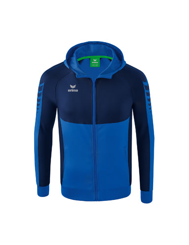 ERIMA Six Wings Trainingsjacke mit Kapuze in new royal/new navy Vorderansicht