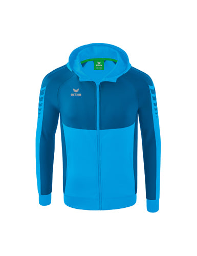 ERIMA Six Wings Trainingsjacke mit Kapuze in curacao/mykonos Vorderansicht