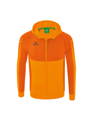 ERIMA Six Wings Trainingsjacke mit Kapuze in new orange/orange Vorderansicht