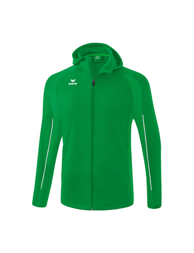 ERIMA LIGA STAR Trainingsjacke mit Kapuze in smaragd/weiß Vorderansicht