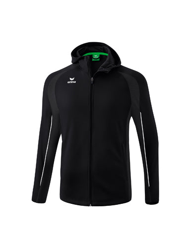 ERIMA LIGA STAR Trainingsjacke mit Kapuze in schwarz/weiß Vorderansicht