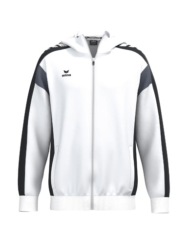 ERIMA CELEBRATE 125 Training Jacket with hood in weiß/schwarz Vorderansicht