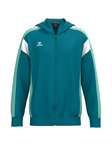 ERIMA CELEBRATE 125 Training Jacket with hood in tahitian blue/mint Vorderansicht