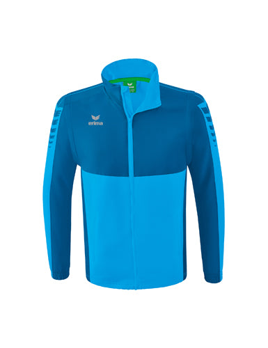 ERIMA Six Wings Jacke mit abnehmbaren Ärmeln in curacao/mykonos Vorderansicht
