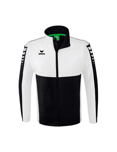 ERIMA Six Wings Jacke mit abnehmbaren Ärmeln in schwarz/weiß Vorderansicht