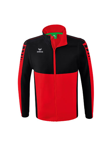 ERIMA Six Wings Jacke mit abnehmbaren Ärmeln in rot/schwarz Vorderansicht