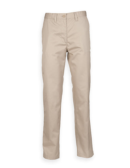 Henbury Ladies´ 65/35 Poly/Cotton Chino W641 in Stone