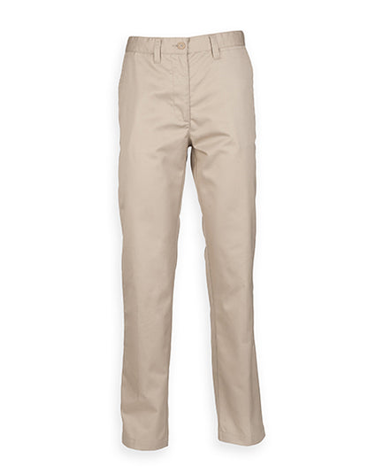 Henbury Ladies´ 65/35 Poly/Cotton Chino W641 in Stone