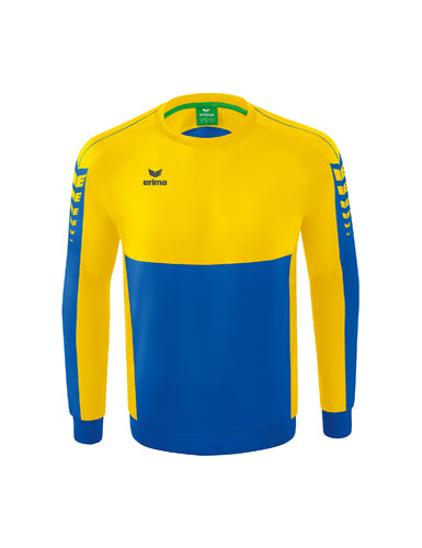 ERIMA Six Wings Sweatshirt in new royal/gelb Vorderansicht