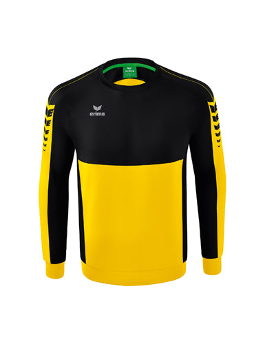 ERIMA Six Wings Sweatshirt in gelb/schwarz Vorderansicht